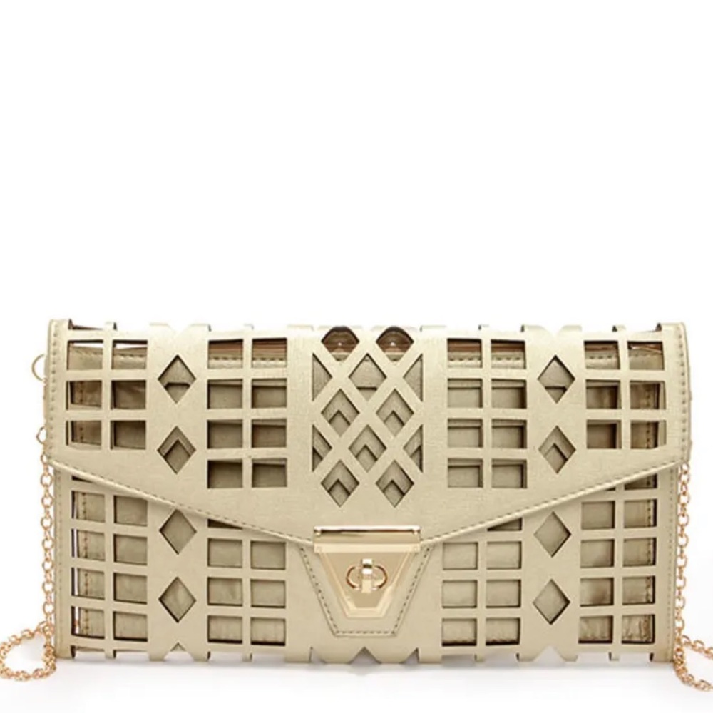 Geo du Jour Cutout Gold Clutch